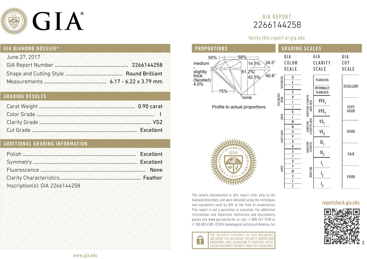 Diamond Certificate