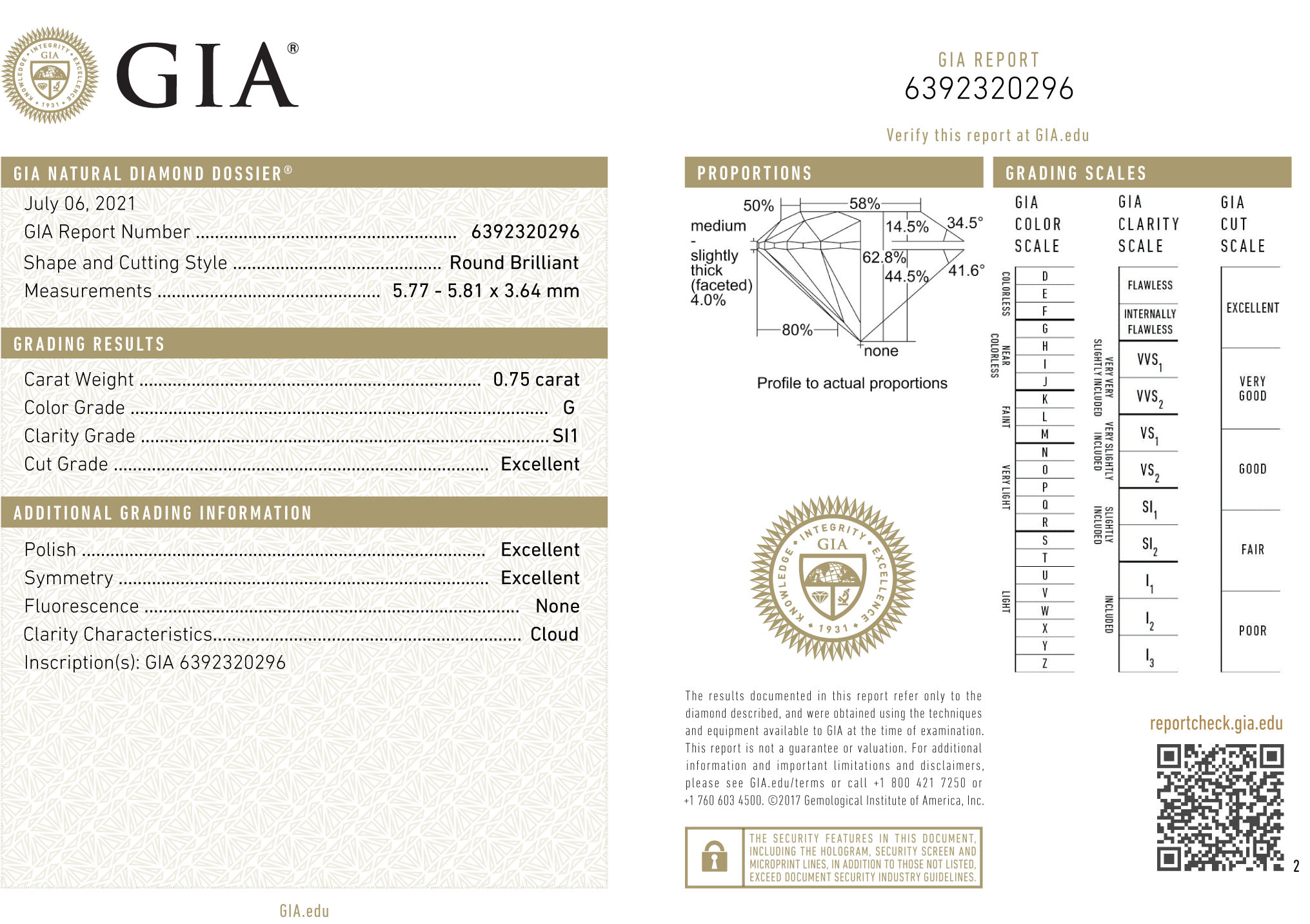Diamond Certificate